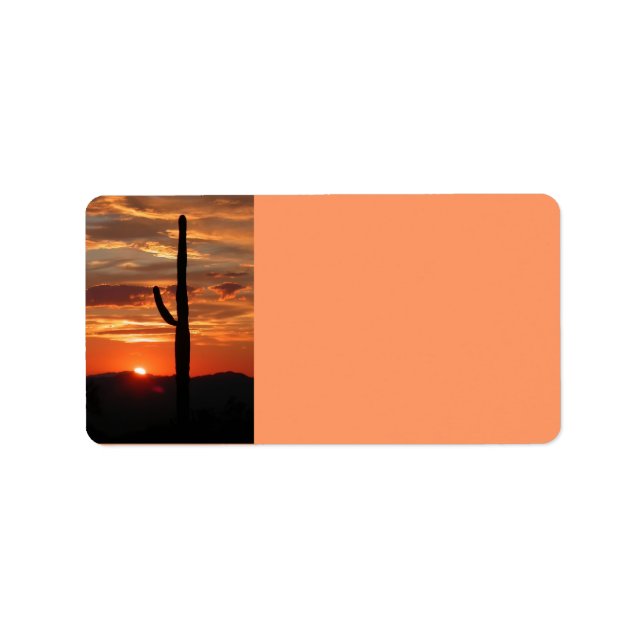 Etiqueta pôr do sol da paisagem arizona (Frente)