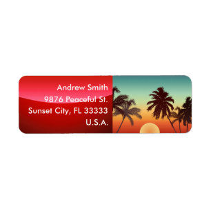 Etiqueta Por do sol de Florida