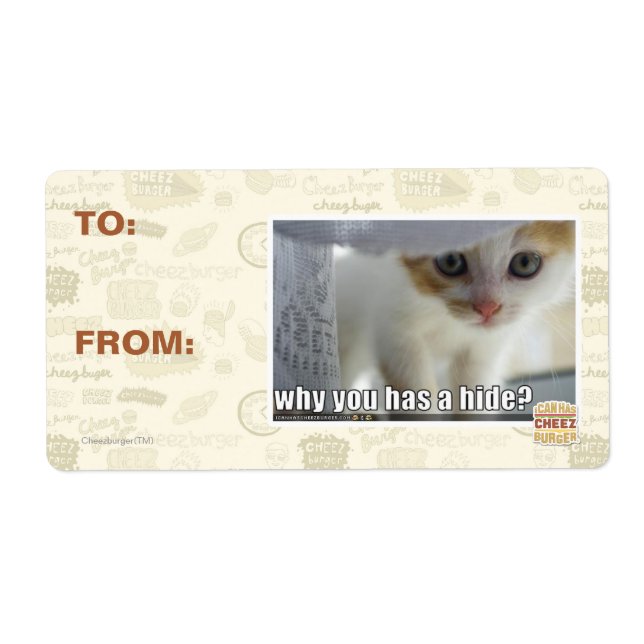 Etiqueta Por que tem um esconderijo? (Frente)