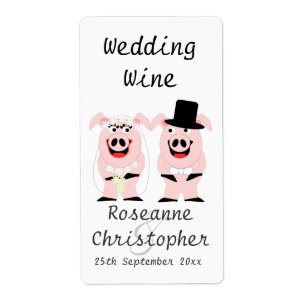 Etiqueta Porcos que Wedding o vinho