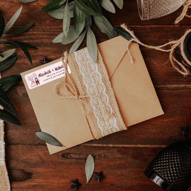 Etiqueta Porta branca do Casal | Casamento Monograma (Criador carregado)