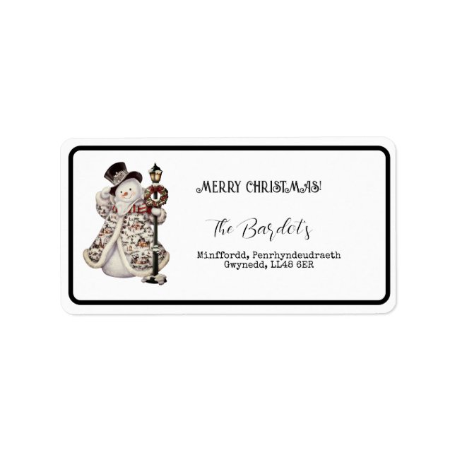 Etiqueta Posto Simples Lâmpada de Neve (Frente)