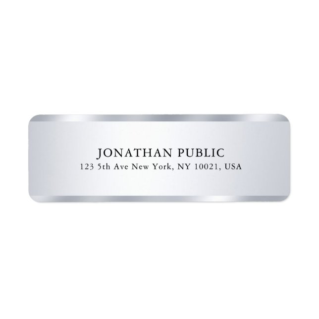 Etiqueta Prata elegante personalizada parece Modelo simples (Frente)