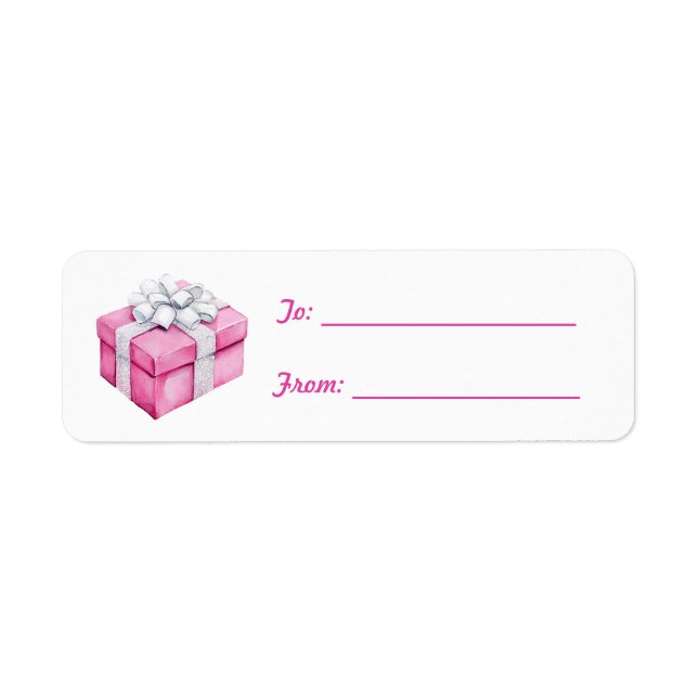 Etiqueta Presente Arco de Prata Rosa Bonito Natal (Frente)