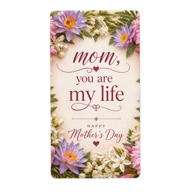 ETIQUETA PRESENTE DE AMOR PARA O DIA DAS MÃES  (Frente)