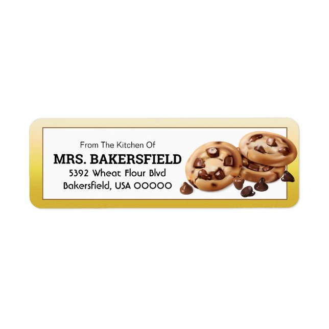 Etiqueta Presente de Assar Cookies com Chips de Chocolate (Frente)