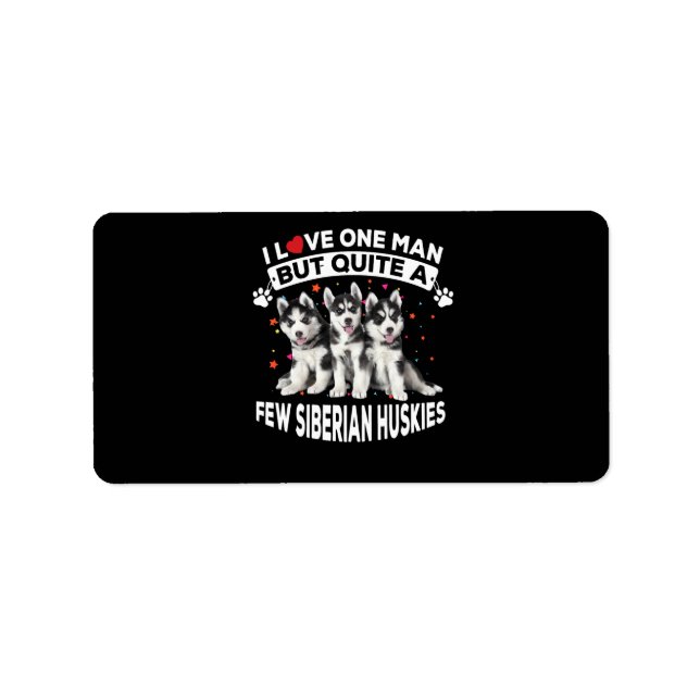 Etiqueta presente de cão | Cachorro Poucos Cachorros Siberi (Frente)