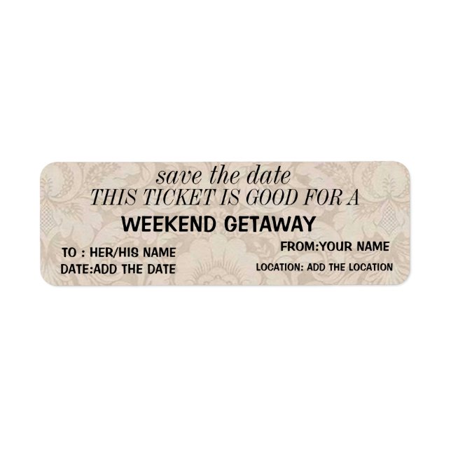 Etiqueta Presente de Getaway no Fim de Semana (Frente)