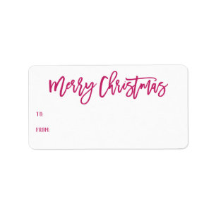 Etiqueta Presente de Natal Feliz e Feliz com Mão