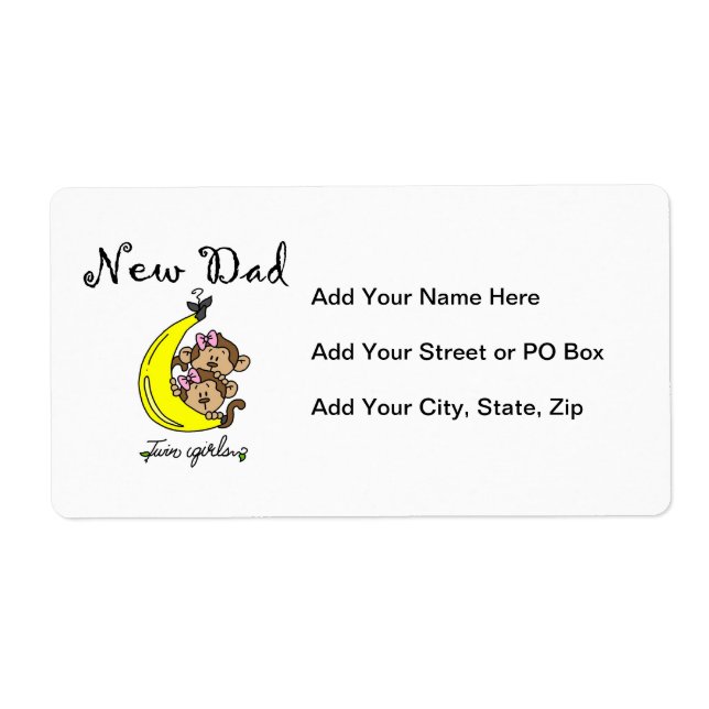 Etiqueta Presentes de Novo papai Gêmeas (Frente)