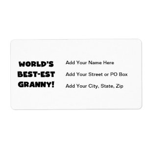 Etiqueta Presentes do camiseta do texto do preto da avó do
