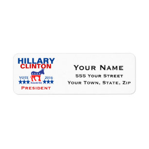 Etiqueta Presidente 2016 de Hillary Clinton