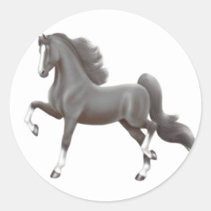 Etiqueta preta do cavalo de Saddlebred
