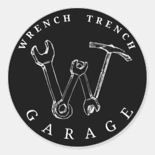 Etiqueta preta do logotipo de WGT