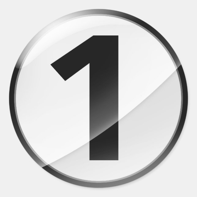 Etiqueta preta do número 1 (Frente)