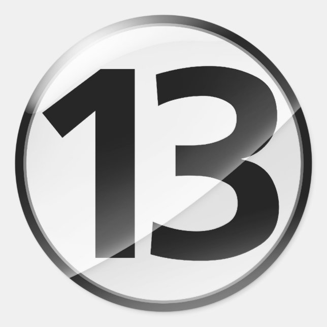 Etiqueta preta do número 13 (Frente)
