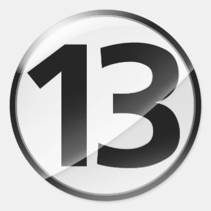 Etiqueta preta do número 13