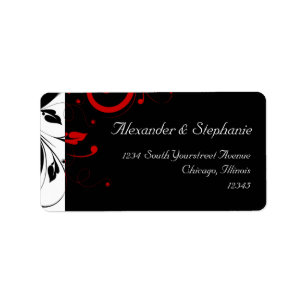 Etiqueta Preto +Branco com Rótulo de Casamento de Roteiro R