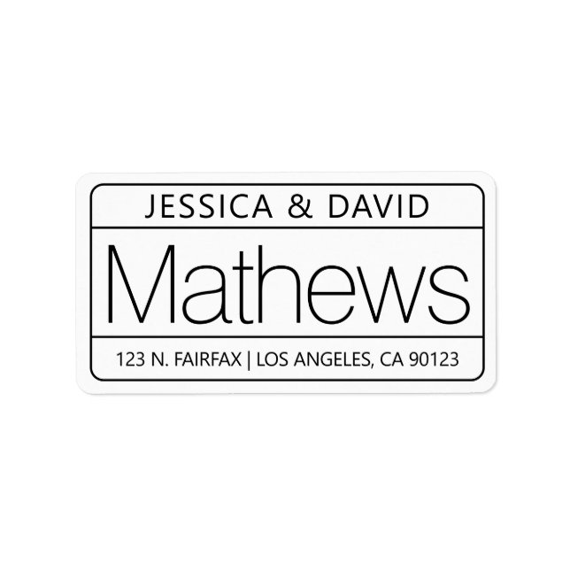 Etiqueta Preto branco único e criativo (Frente)