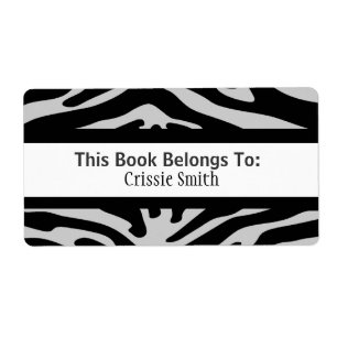 Etiqueta Preto & cinzas da zebra
