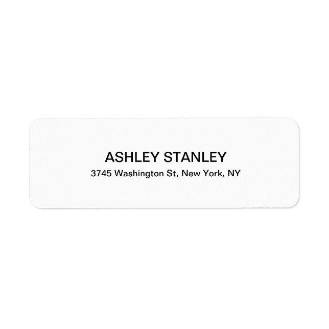 Etiqueta Preto e Branco, aparência moderna, legível (Frente)