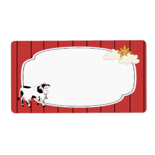 Etiqueta preto e branco da vaca