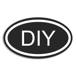 Etiqueta preto e branco do Oval do estilo de DIY