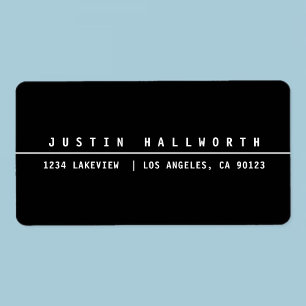 Etiqueta Preto e branco minimalista legal