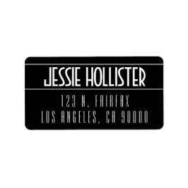 Etiqueta Preto e Branco Moderno