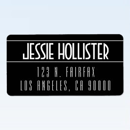 Etiqueta Preto e Branco Moderno