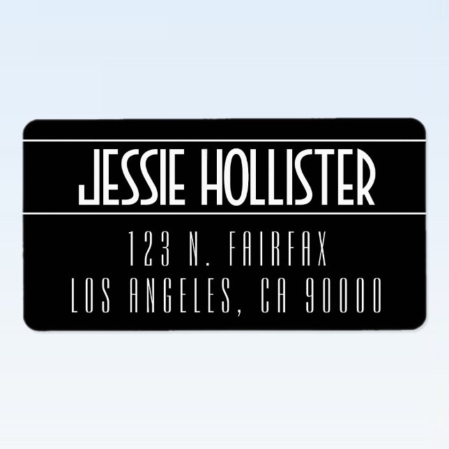 Etiqueta Preto e Branco Moderno (Criador carregado)