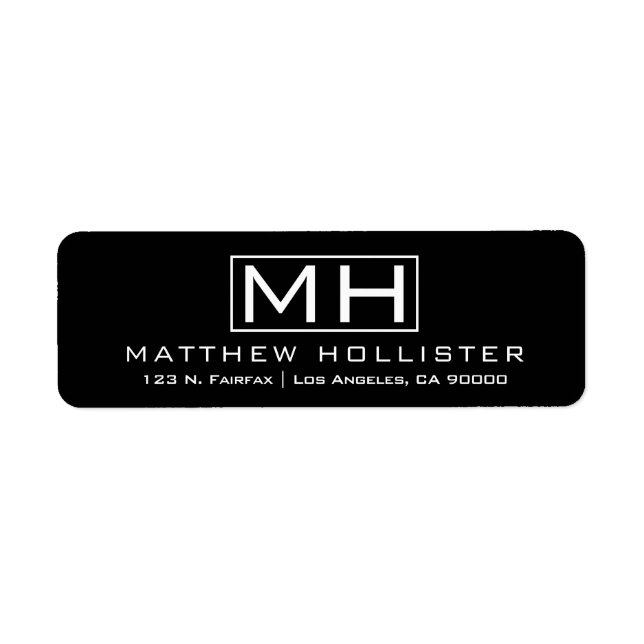 Etiqueta Preto e Branco moderno (Frente)