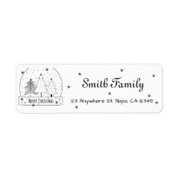 Etiqueta Preto E Branco Moderno Natal Personalizável