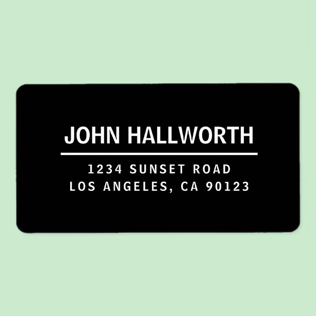 Etiqueta Preto e branco moderno simples (Criador carregado)