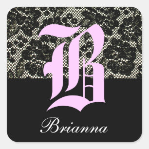 Etiqueta preto e branco Monogrammed da letra B