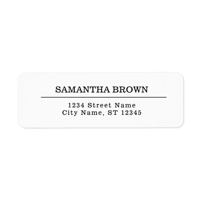 Etiqueta Preto e Branco Russo Simples Moderno (Frente)