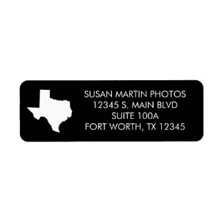 Etiqueta Preto e Branco Texas Modernista Minimalista