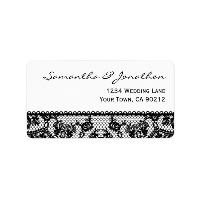 Etiqueta Preto Lace e Branco (Frente)