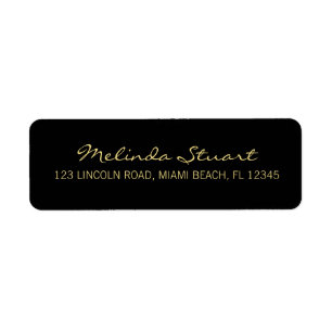 Etiqueta Preto Moderno Simples Profissional e Dourado