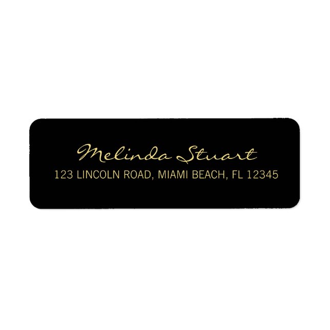 Etiqueta Preto Moderno Simples Profissional e Dourado (Frente)