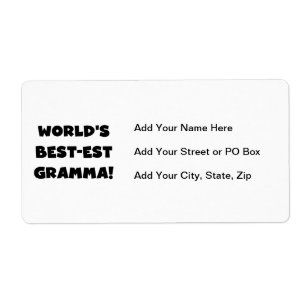 Etiqueta Preto ou branco do Melhor-est Gramma do mundo