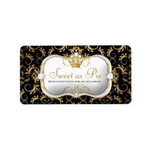 Etiqueta preto rico divino dourado de 311-Ciao Bella