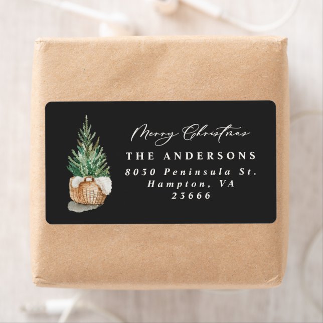 Etiqueta preto simples e elegante moderno (Insitu)