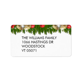 Etiqueta Pretty Christmas Ornaments Return Address Label