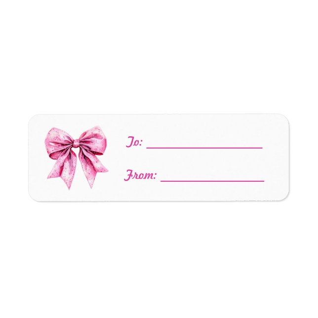 Etiqueta Pretty Pink Bow Ornament Christmas (Frente)