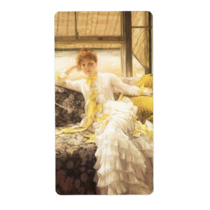 Etiqueta Primavera (beira-mar) por James Tissot, retrato do