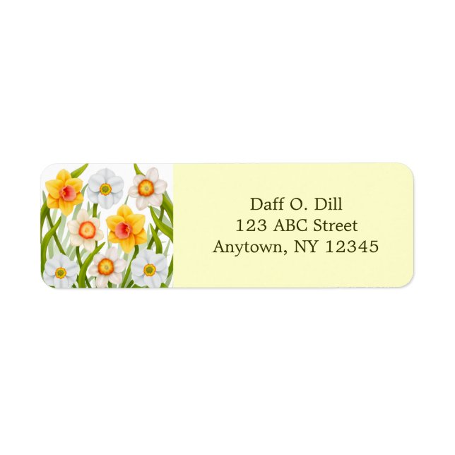 Etiqueta Primavera Daffodil Garden Personalizável (Frente)