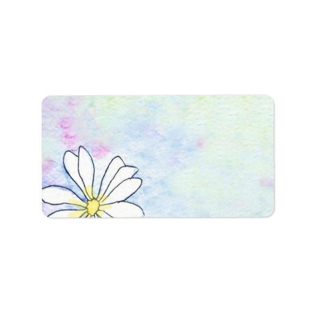 Etiqueta Primavera Watercolor Bat Mitzvah — Vinheta de Conv (Frente)