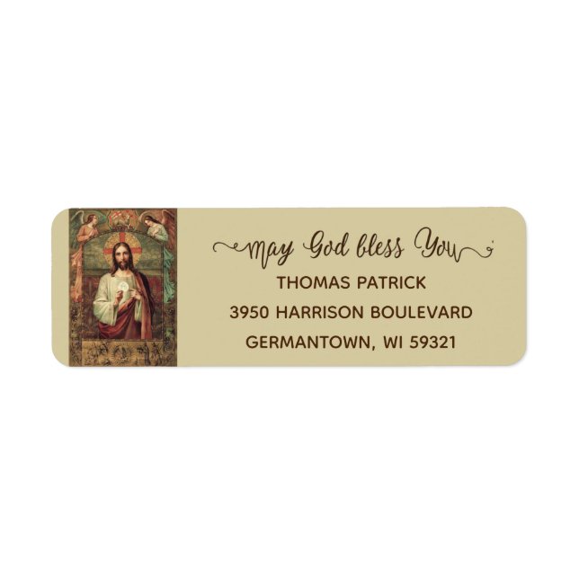 Etiqueta Primeira Comunhão Jesus Eucarista Tradicional (Frente)