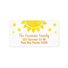 Etiqueta Primeira viagem em torno do endereço do primeiro a